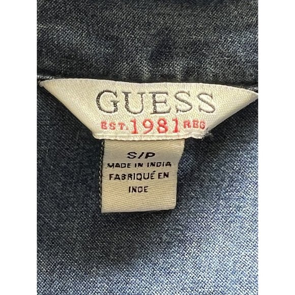 Guess Womens Button Down Roll Tab Sleeves Blue 100% Cotton Midi Dress Size Small - Picture 12 of 16